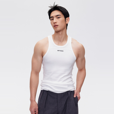 拼接剪裁紧身男士背心