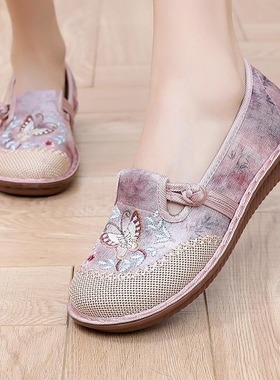 汉服绣花鞋女款古风鞋子老北京布鞋民族风新中式国风日常女士绣鞋