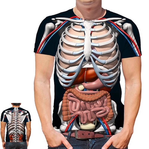 人体器官脊柱图教学科普道具短袖