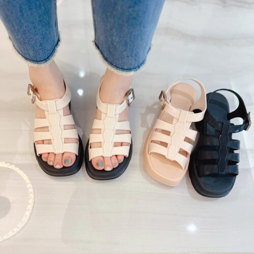 春夏新品巴西zaxy松糕厚底休闲罗马凉鞋女轻便防滑防水高跟鞋25年