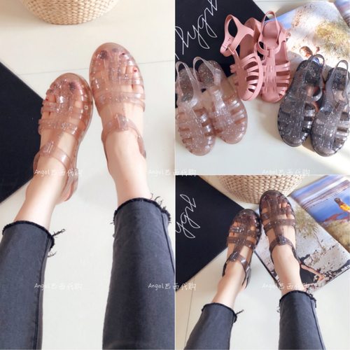 巴西zaxy复古凉鞋编织女鞋果冻鞋