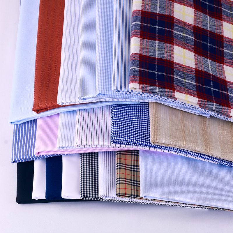 抗皱全棉衬衫连衣裙条纹格子布料