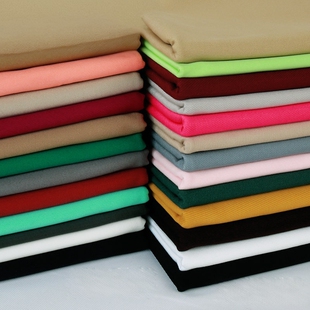 新款春秋弹力黑色棉布红布棉布料全棉风衣裤子斜纹布纯棉衣服面料