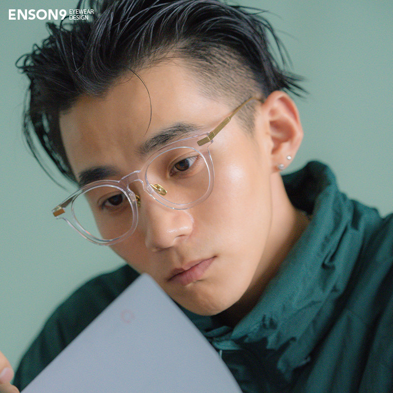 enson9时尚透明圆框眼镜潮男女 日系复古金色纯钛可配近视平光镜,ZIPPO/瑞士军刀/眼镜,眼镜架,淘宝优惠券,粉丝福利购,淘宝优惠卷