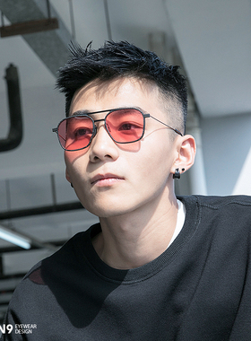 enson9碳纤维超轻夜视偏光太阳镜 时尚简约黑框墨镜飞行员潮眼镜
