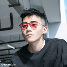 enson9碳纤维超轻夜视偏光太阳镜 简约黑框墨镜飞行员潮眼镜 时尚