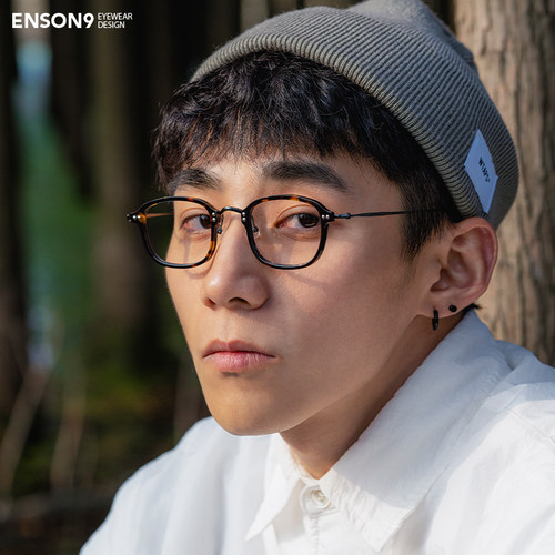 enson9日系复古方框板材平光镜架