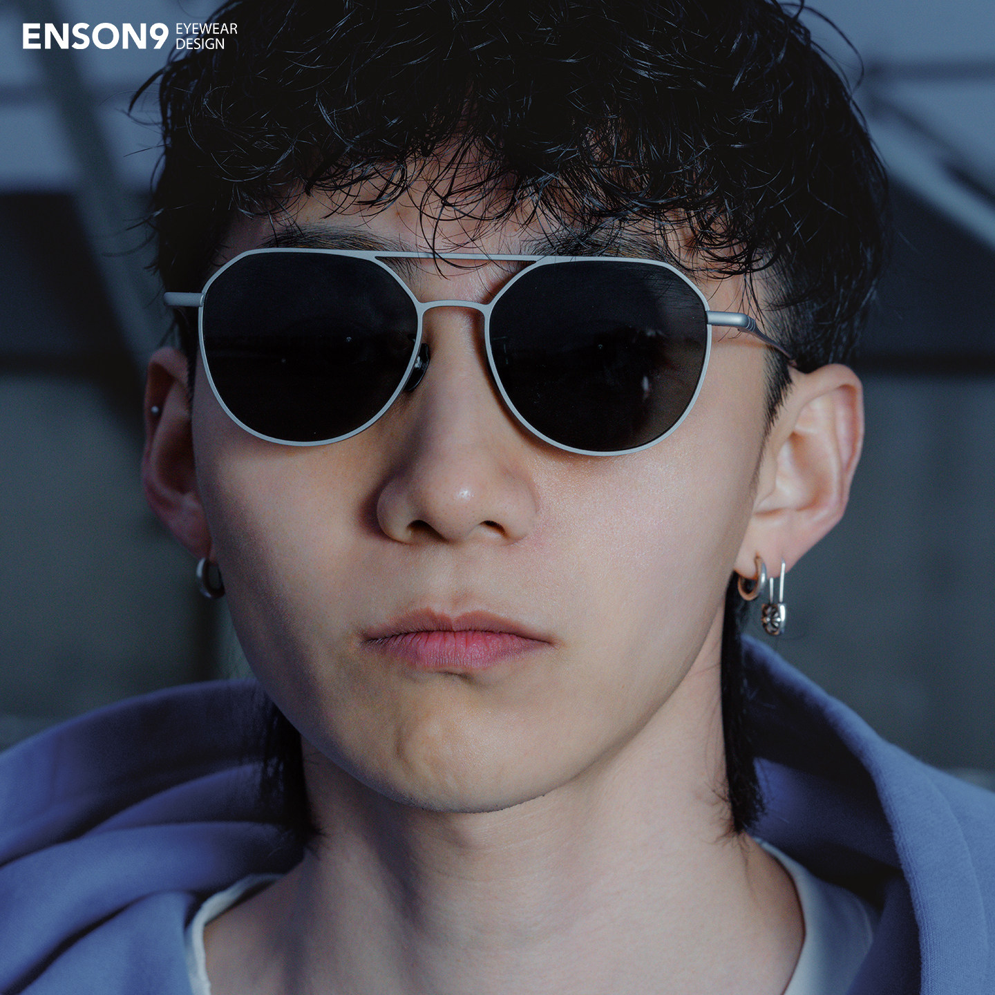 enson9超轻哑光纯钛飞行员大框墨镜潮男 高级痞帅金属偏光太阳镜