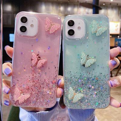 适用于iPhone14 13 12 11 Pro Max X Xr 78 Bling Case butterfly cover