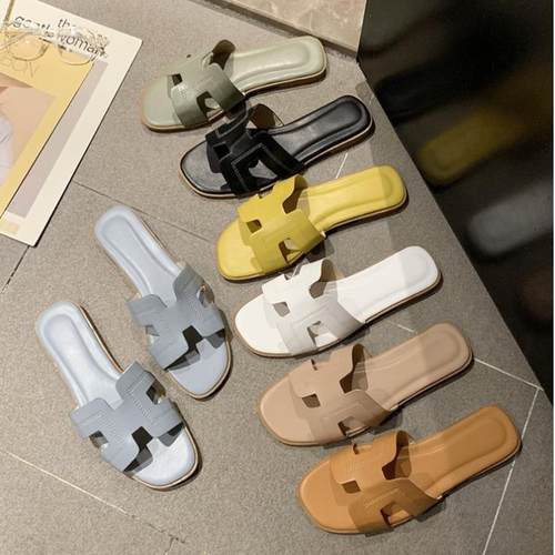 beach Slippers women fashion wear flat sandals lady 沙滩鞋43