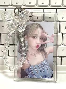 Cute Crystal Butterfly Photocard Holder Kpop 3 inch Photo Di