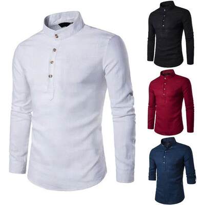 Summer Men&#39;s Shirt Slim Business Casual Long-sleeved