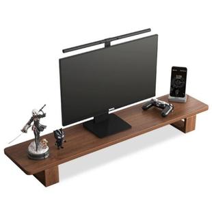 Large Dual Monitor Stand Riser, Solid Wood Desk Shelf Office