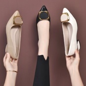 款 浅口平底尖头鞋 大码 断码 软皮鞋 女2024四季 工作鞋 女 清仓真皮单鞋