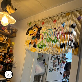 2026创意礼物弹簧狗串珠门帘珠帘玄关帘挂帘