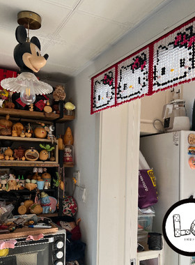 hellokitty串珠短帘玄关帘门帘珠帘隔断帘