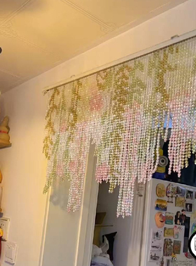 小花藤垂坠小花串珠门帘珠帘玄关帘遮挡帘
