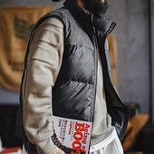 户外保暖夹棉马甲黑色山系立领无袖 马登工装 美式 背心坎肩外套男春