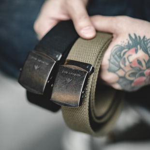 腰带男 复古无孔松紧弹力编织皮带单圈快脱硬汉休闲裤 马登工装 美式