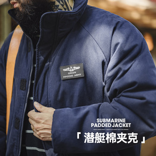 插肩袖 海军蓝色立领棉服加厚保暖短款 夹克外套男秋冬 美式 马登工装