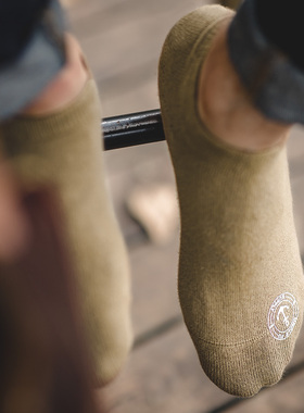 马登工装美式复古硅胶防滑精梳棉船袜短袜美式纯色吸汗薄袜子夏男