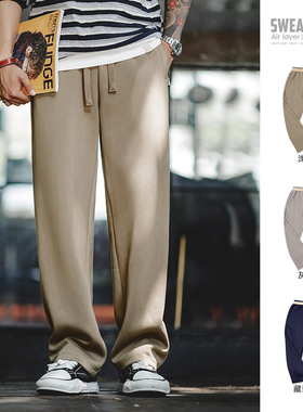 马登工装 美式休闲空气层卫裤cleanfit宽松垂感运动直筒裤男冬春