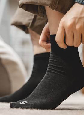 马登工装美式复古防臭透气中筒袜印花吸汗纯色运动防滑袜子男春季