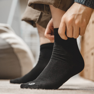 复古防臭透气中筒袜印花吸汗纯色运动防滑袜子男春季 马登工装 美式