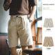 裤 马登工装 阿美咔叽休闲五分西装 复古卡扣腰带直筒短裤 子男夏 美式