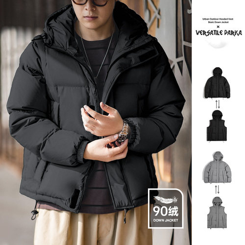 马登工装美式可拆卸羽绒服