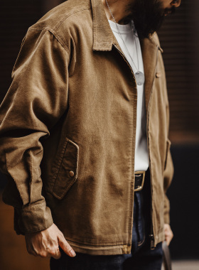 马登工装美式复古灯芯绒哈灵顿G9夹克阿美咔叽立领休闲外套男春