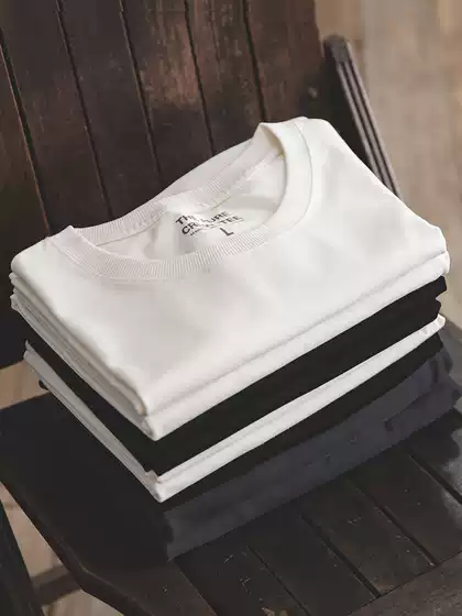 Madden Workwear Heavy-Duty Off-White T-Shirt Pure Cotton Regular Shoulder Short-Sleeve Shirt Double-Stitched Crew Neck Men's Summer