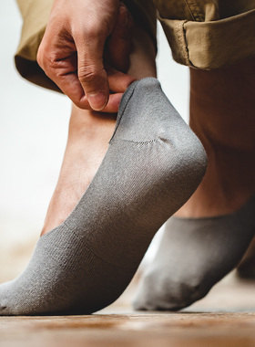 马登工装 美式隐形船袜硅胶防滑短袜纯色透气浅口低帮薄袜子男夏