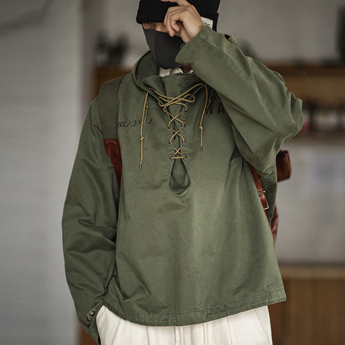 马登工装美式复古海军甲板服军事风衣恶劣天气外套卫衣连帽衫男秋 - 封面