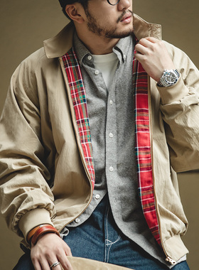 马登工装美式复古立领G9哈灵顿夹克vintage机车哈林顿外套男春