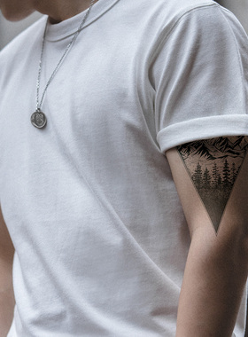 马登工装 300g美式重磅高克重白色正肩t恤纯棉硬挺修身短袖男士夏