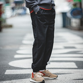 长裤 马登工装 子男春 抽绳哈伦休闲裤 灯笼裤 美式 复古中腰黑色束脚裤