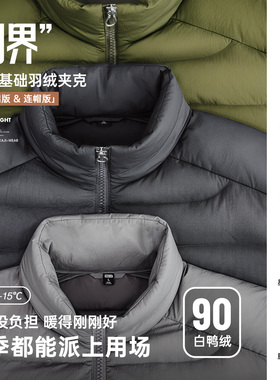 马登工装美式超轻薄白鸭绒排骨羽绒服夹克外套内搭短款内胆男秋冬