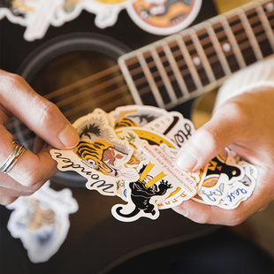 马登工装 饰贴纸画 复古创意防水杯创意电脑手机头盔吉他行李箱装