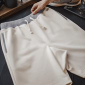 马登工装 男夏 棉阿美咔叽宽松直筒螺纹腰五分裤 美式 休闲重磅短裤