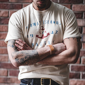 马登工装 字母圆领T恤男夏 TEE正肩半袖 美式 复古船锚印花棉籽壳短袖