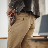 阿美咔叽斜纹纯棉显瘦直筒裤 复古重磅卡其休闲裤 男春 美式 马登工装