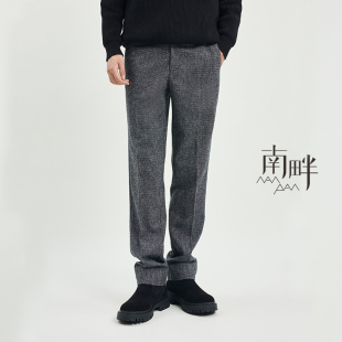 半松紧秋冬休闲裤 基本款 初春黑白纳米格半精纺羊毛呢男士 2025SPR