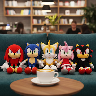 三英正版索尼克SONIC 塔尔斯 纳克鲁斯 艾咪夏特毛绒公仔娃娃玩具