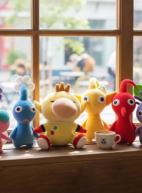 三英正版恰比羽翅岩紫黄白蓝石克敏靠垫毛绒公仔娃娃玩具礼物装饰