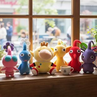 三英正版恰比羽翅岩紫黄白蓝石克敏靠垫毛绒公仔娃娃玩具礼物装饰