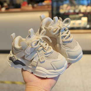 男童网面超轻盈跑步童鞋 男女童鞋 儿童运动鞋 春秋新款 女孩 子老爹鞋