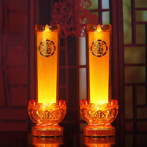 LED水晶电蜡烛财神灯仿真火焰