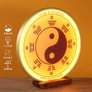 佛龛圆形背景灯佛像背光灯佛堂神台背后LED灯圈佛光装饰灯八卦灯