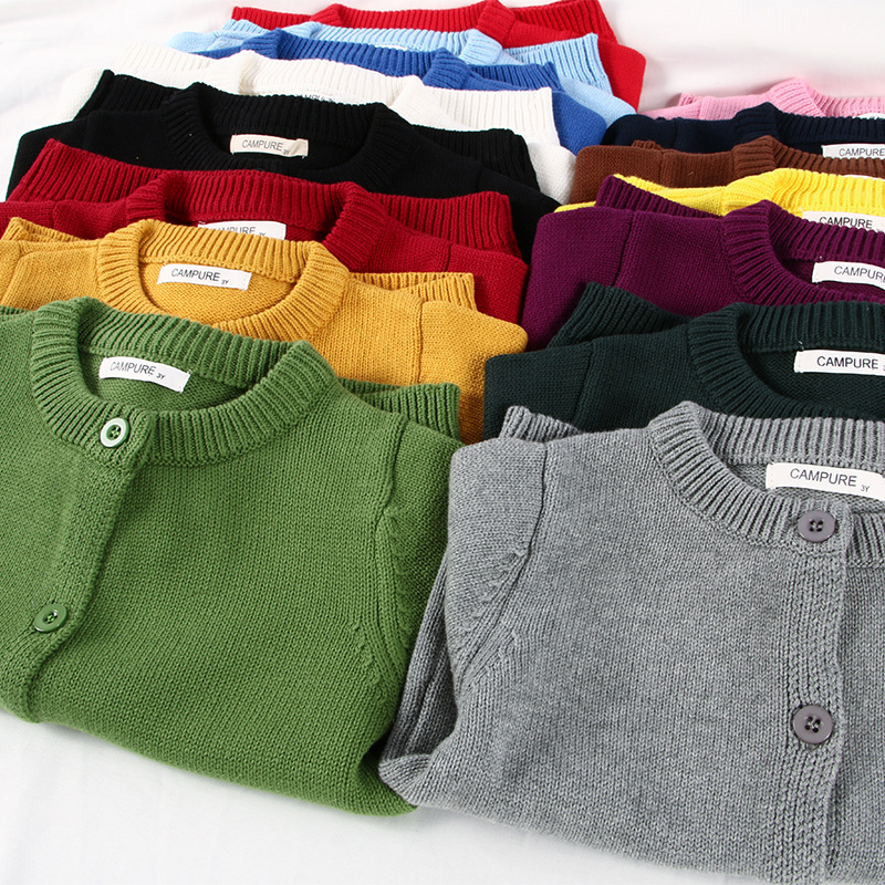 纯棉儿童针织开衫中性韩版秋冬